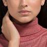 Attract stud earrings, Square cut, Small, White, Rose gold-tone plated - Swarovski, 5509935