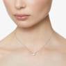 Stilla Attract necklace, Square cut, White, Rhodium plated - Swarovski, 5510696