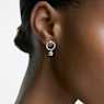 Attract hoop earrings, Round cut, White, Rhodium plated - Swarovski, 5563278