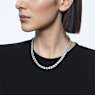 Millenia สร้อยคอ Tennis, เจียระไนทรงสี่เหลี่ยมจัตุรัส, ขาว, เคลือบโรเดียม - Swarovski, 5599153