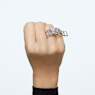Matrix ring, Baguette cut, White, Rhodium plated - Swarovski, 5600787