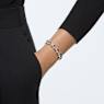 Matrix Tennis bracelet, Triangle cut, White, Rhodium plated - Swarovski, 5600864