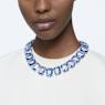 Millenia Tennis necklace, Oversized crystals, Octagon cut, Blue, Rhodium plated - Swarovski, 5609703