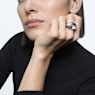 Mesmera cocktail ring, Trilliant cut, White, Rhodium plated - Swarovski, 5610377