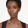 Dextera necklace, Mixed links, White, Rhodium plated - Swarovski, 5613391