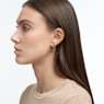 Numina drop earrings, Asymmetrical design, Mixed cuts, Green, Gold-tone plated - Swarovski, 5613541