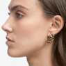 Numina drop earrings, Asymmetrical design, Mixed cuts, Green, Gold-tone plated - Swarovski, 5613541