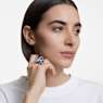 Numina ring, Square cut, Blue, Rhodium plated - Swarovski, 5614076