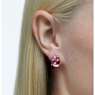 Gema stud earrings, Drop cut, Pink, Rhodium plated - Swarovski, 5614455