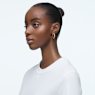 Dextera hoop earrings, Medium, White, Gold-tone plated - Swarovski, 5618305