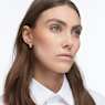 Dextera hoop earrings, Small, White, Rhodium plated - Swarovski, 5618306
