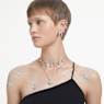 Kruhové náušnice Dextera, Malé, Bílá, Pokoveno rhodiem - Swarovski, 5618306