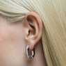Anneaux d'oreilles Dextera, Forme octogonale, Petites, Blanches, Métal rhodié - Swarovski, 5618307