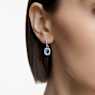 Millenia drop earrings, Octagon cut, Blue, Rhodium plated - Swarovski, 5619500
