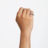 Ortyx cocktail ring, Triangle cut, Black, Rhodium plated - Swarovski, 5620673