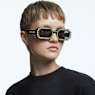 Gafas de sol, Forma octagonal, Pavé, SK0345 01A, Negras - Swarovski, 5625300