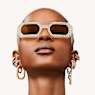 Sunglasses, Octagon shape, Pavé, SK0345 21J, Yellow - Swarovski, 5625302