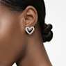 Clous d'oreilles Sublima, Cœur, Medium, Blanches, Métal rhodié - Swarovski, 5625535