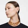Dextera Kreolen, Achteckform, Klein, Weiß, Goldlegierungsschicht - Swarovski, 5626084