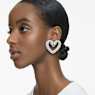 Sublima clip earrings, Heart, Large, White, Rhodium plated - Swarovski, 5626172