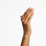 Curiosa cocktail ring, Triangle cut, Round shape, Red, Gold-tone plated - Swarovski, 5630295