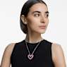 Sublima pendant, Heart, Large, Pink, Rhodium plated - Swarovski, 5631931