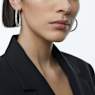 Ortyx hoop earrings, Triangle cut, White, Rhodium plated - Swarovski, 5632466