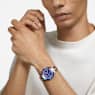 Octea lux sport watch, Swiss Made, Metal bracelet, Blue, Champagne gold-tone finish - Swarovski, 5632481
