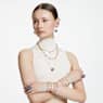 Curiosa แหวนค็อกเทล, เจียระไนทรงสี่เหลี่ยมจัตุรัส, ม่วงอมแดง, เคลือบโทนสีทอง - Swarovski, 5633643