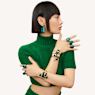 Lucent hoop earrings, Statement, Octagon shape, Green - Swarovski, 5633953