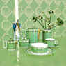Tazza con piattino Signum, Porcellana, Verde - Swarovski, 5635526
