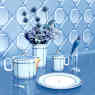 Signum mug with lid, Porcelain, Blue - Swarovski, 5635534