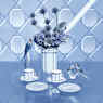 Signum plate, Porcelain, Small, Blue - Swarovski, 5635553