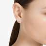 Constella stud earrings, Round cut, Pavé, White, Rose gold-tone plated - Swarovski, 5636275