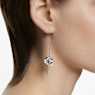 Hollow ドロップピアス, ロング, ホワイト, ロジウム・プレーティング - Swarovski, 5636435