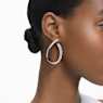 Exist hoop earrings, Medium, White, Rhodium plated - Swarovski, 5636490