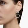 Hollow hoop earrings, White, Rhodium plated - Swarovski, 5636503