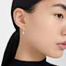 Millenia ต่างหูแบบห่วง, เจียระไนทรงลูกแพร์, ขาว, เคลือบโรเดียม - Swarovski, 5636716