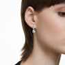Constella drop earrings, Round cut, White, Rhodium plated - Swarovski, 5636717