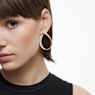 Exist hoop earrings, Medium, White, Rose gold-tone plated - Swarovski, 5636960