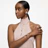 Constella drop earrings, Round cut, Pavé, White, Rose gold-tone plated - Swarovski, 5638769