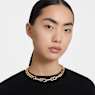 Dextera necklace, Statement, Mixed links, White, Gold-tone plated - Swarovski, 5639332