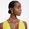 Dextera necklace, Statement, Mixed links, White, Gold-tone plated - Swarovski, 5639332
