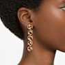 Harmonia drop earrings, Cushion cut floating crystals, Gold tone, Gold-tone plated - Swarovski, 5640043