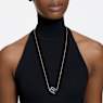 Curiosa necklace, Floating chaton, Blue, Gold-tone plated - Swarovski, 5641731