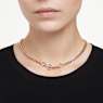 Dextera necklace, Pavé, Mixed links, White, Rose gold-tone plated - Swarovski, 5642687