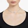 Verižica Gema, Mešani rezi, Roža, Bela, Prevleka iz rodija - Swarovski, 5644666