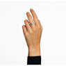Constella cocktail ring, Round cut, Pavé, White, Rhodium plated - Swarovski, 5645250