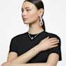 Koktajl prstan Constella, Okrogli rez, Pavé, Bel, Prevleka iz rodija - Swarovski, 5645251