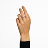 Anillo de cóctel Constella, Talla redonda, Pavé, Blanco, Baño de rodio - Swarovski, 5645252